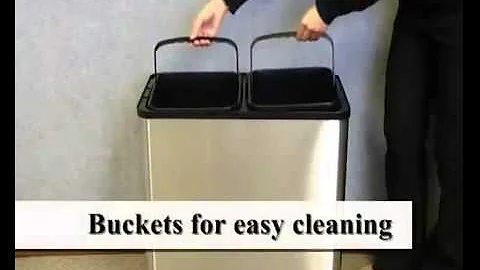 IT IT16RES   iTouchless 16 Gallon Dual Compartment Stainless Steel Automatic Recycle Bin Trash Can