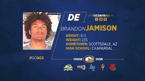 2016 UC Davis Football Recruit - Brandon Jamison