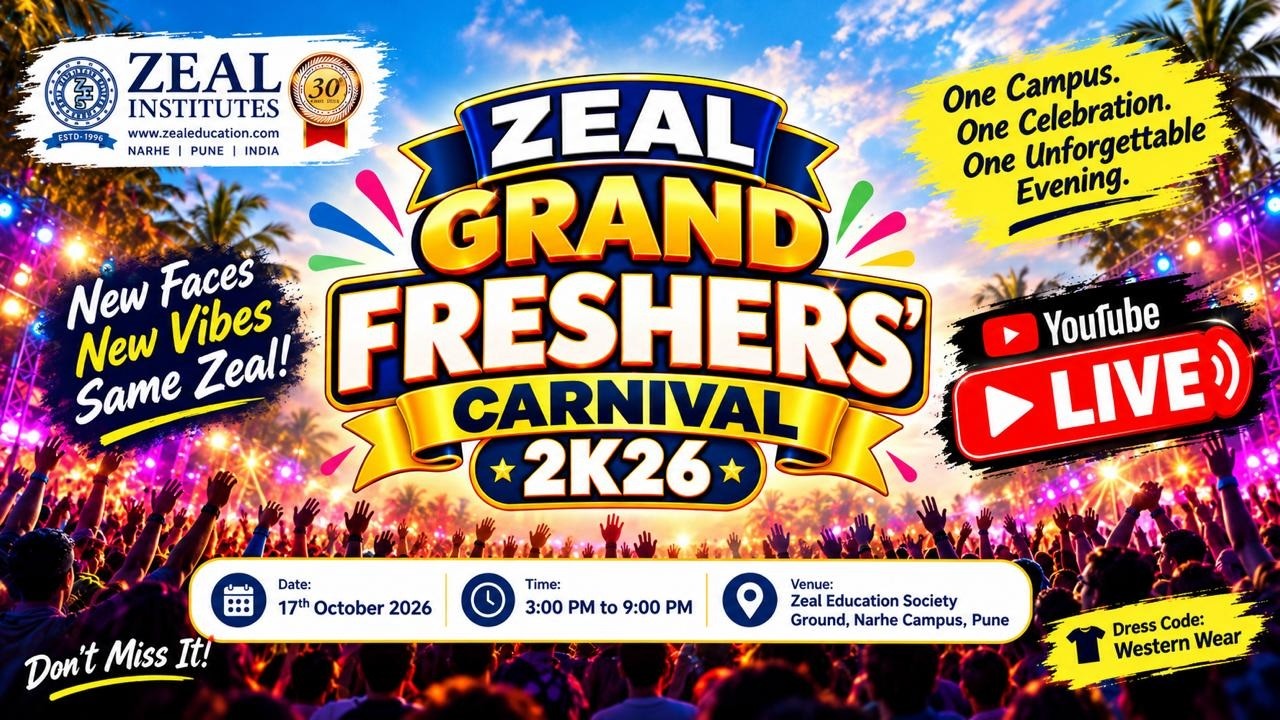 PART- 1🔴 **LIVE NOW | ZEAL GRAND FRESHERS’ CARNIVAL 2K26 🎉🔥**