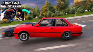 WHEELIE In 4100hp 2JZ Swapped E30 In NEWEST 12 Lane HIGHWAY Server!!