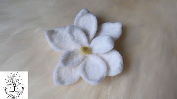 Needle Felting Flower Magnolia Time Lapse