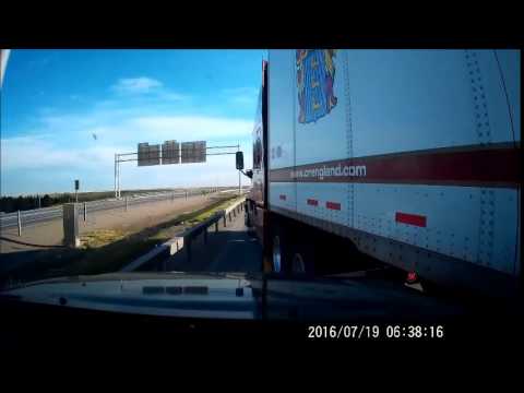 C.R. England Semi Truck totals my Toyota Tacoma near Cheyenne, WY