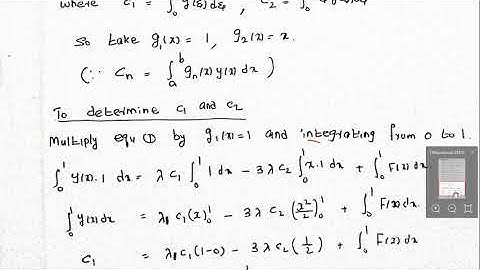 Integral Equations-Separable kernel- Problem 1-Video 7