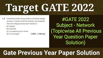 GATE 2022 Network previous year question papers solutions electronics and communication engineering