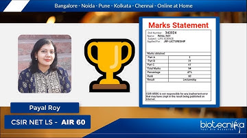 CSIR NET Rank 60: Payal Roy shares her Preparation experience of Biotecnika