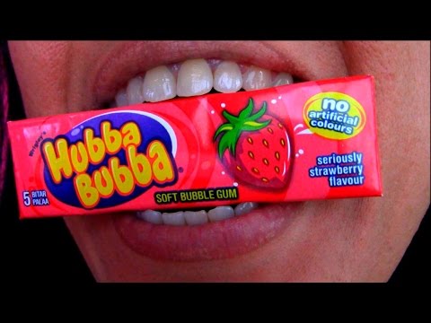 ASMR Hubba Bubba Strawberry Chewing gum Burping Sounds