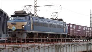 JR貨物 1083ﾚ EF66-33 広島公開ヘッドマーク付き＠城東貨物線 おおさか東線･神崎川鉄橋