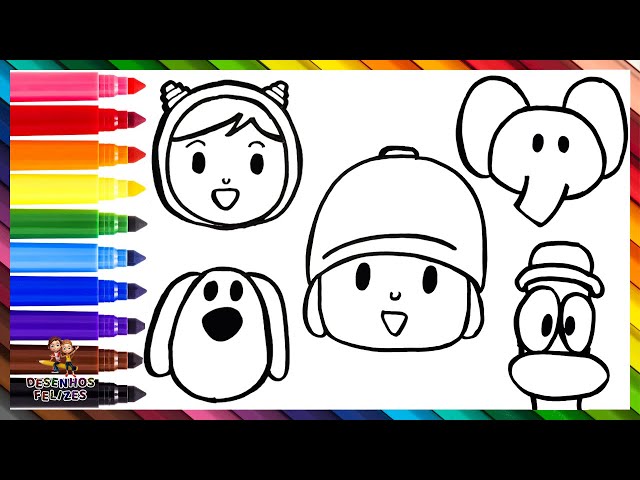✍🏻Vamos Desenhar e Colorir o Pocoyo e seus Amigos