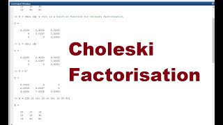 Choleski Decomposition with Upper and Lower Trianlges in Matlab