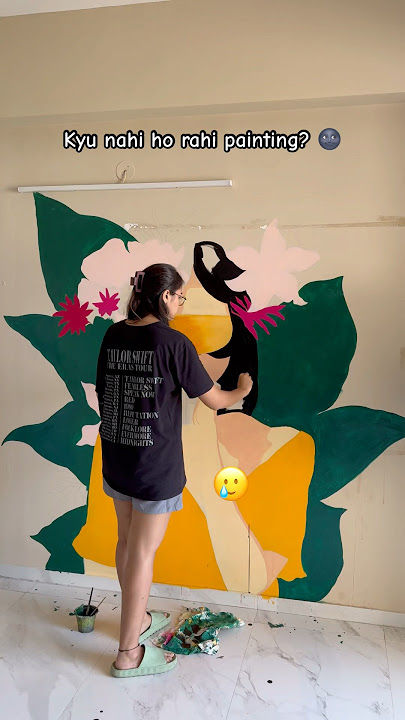 It kept getting worse 🥲 #art #paintingtechniques #wallpainting #youtubeshorts