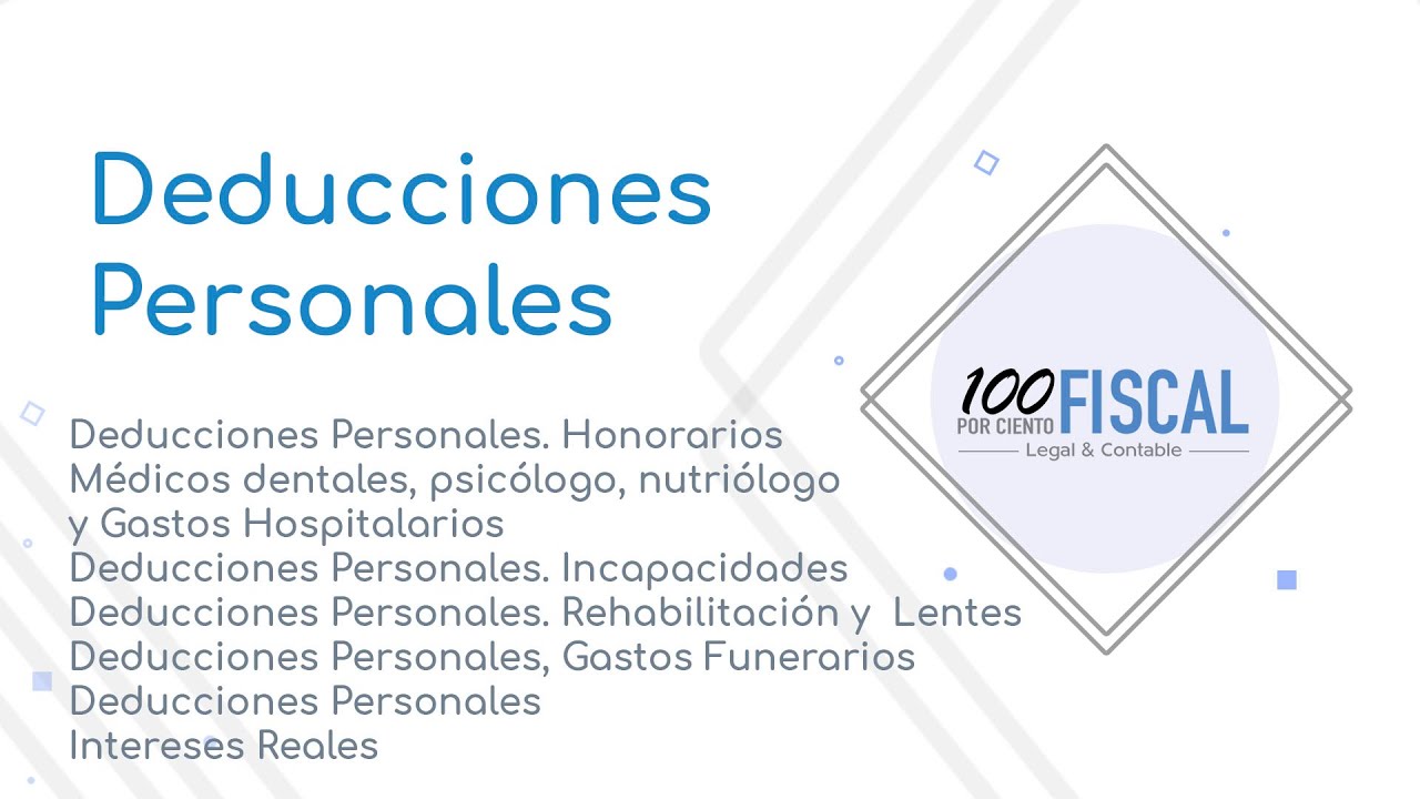 DECLARACIÓN ANUAL DE PERSONA FÍSICA | Deducciones Personales | Parte 1 ...
