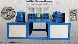 Dual-Shaft Aluminum Shell Shredder | Efficient Engine Casing Recycling & Metal Scrap Size Reduction