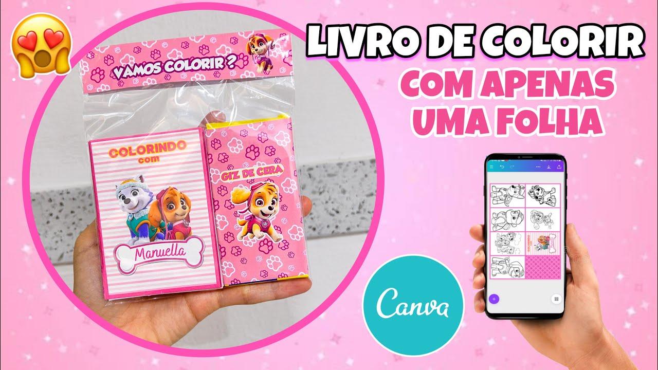 KIT COM LIVRINHO DE COLORIR PERSONALIZADO -MUITO ECONÔMICO E FEITO PELO CELULAR