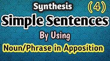 Synthesis ( simple) -4 Noun/phrase in apposition