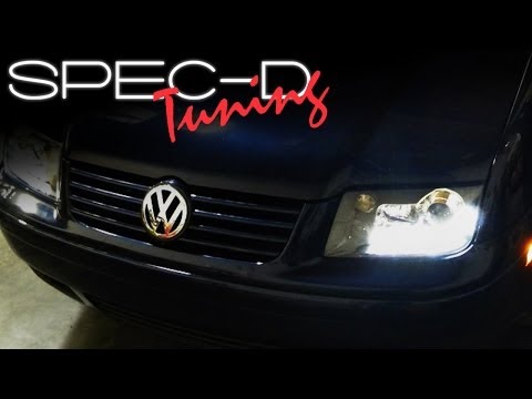 스펙 팅 설치 비디오 : 1999-2004 VW JETTA R8 프로젝터 헤드 라이트