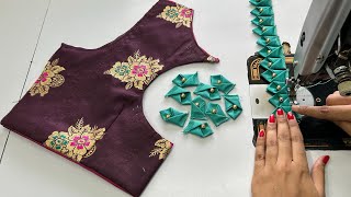 Simple And Easy Boat Neck Blouse Design Blouse Cutting And Sching Back Neck Blouse Design