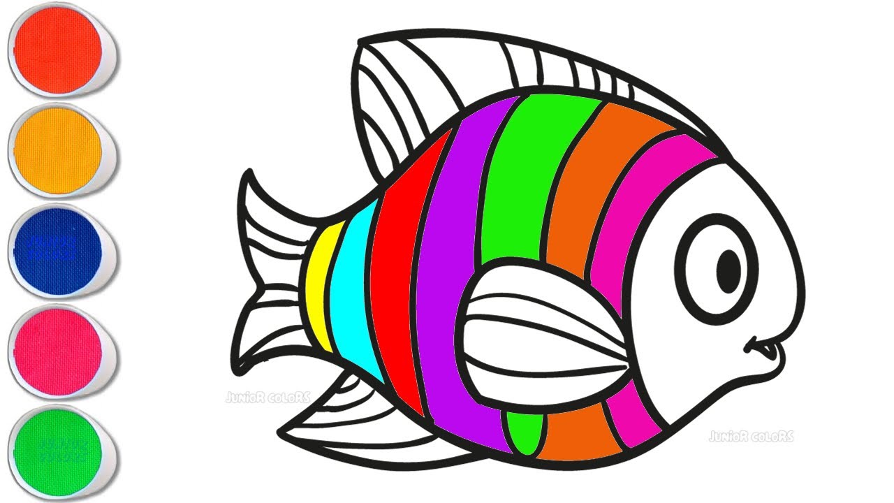 How to Draw A Fish Colorful Fish Fish Draw Fish Fish Drawing, Painting and Coloring for