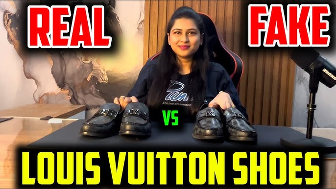 Real vs Fake Louis Vuitton white sneakers. How to spot fake Louis Vuitton  Timeout shoes 