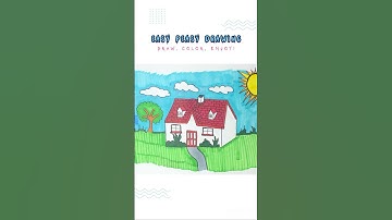House Drawing Made Easy 🏡 #housedrawing #howtodraw #drawingtutorial #easyart #funart #art