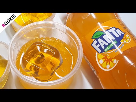 SLIME) 환타로 액괴 만들기🍊 | 슬라임 만들기 | 음료수 액괴 만들기 | Making Slimes with Fanta