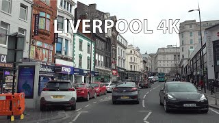 Liverpool 4K  Driving Downtown  England Soccer