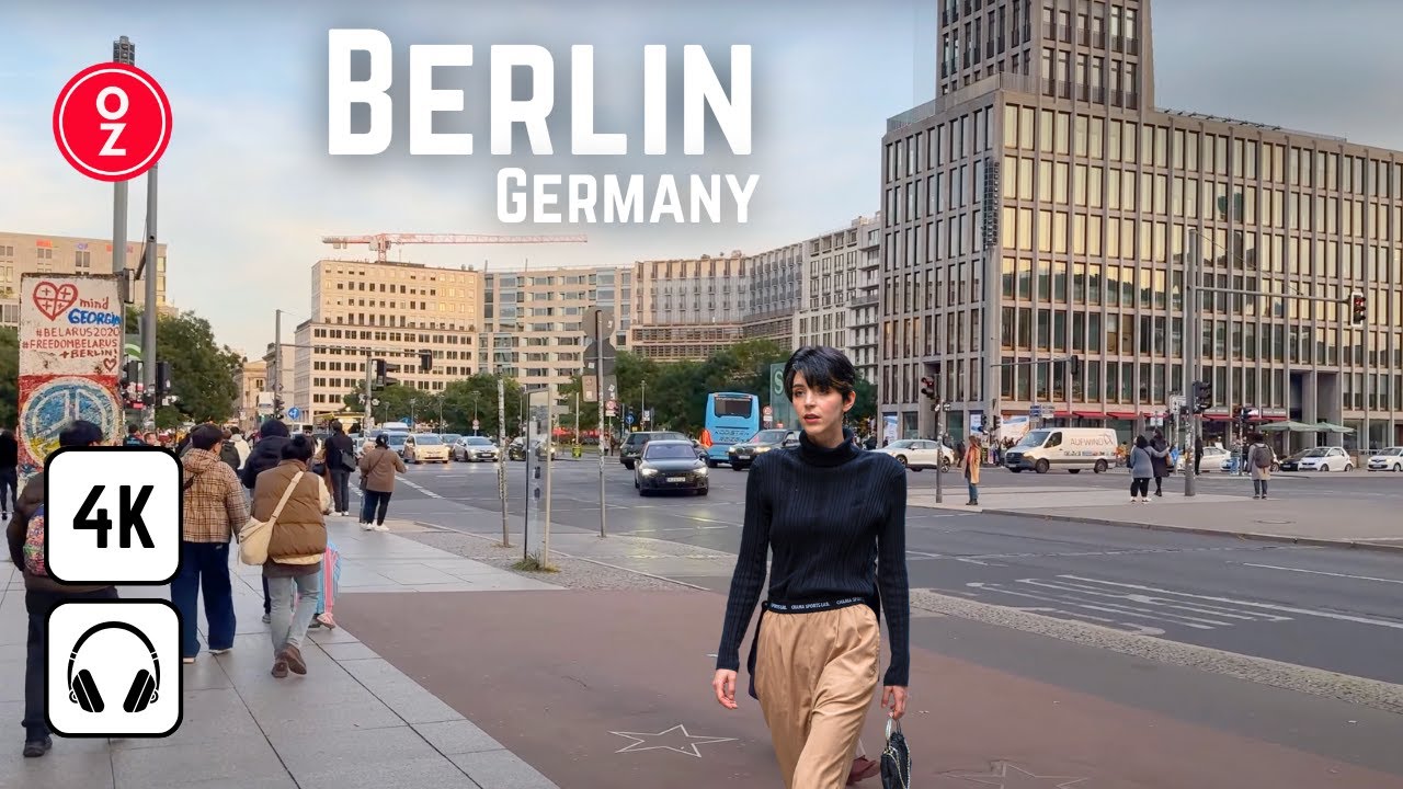 Berlin, Tyskland | Stadsvandring 4K | 28 jan. 2024