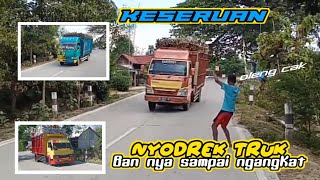 Keseruan nyodek truck oleng parah #truckmboisoleng#tukangsodrektruck#binangunrace#cctvgalehoyi