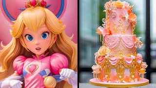 Princess Peach as a birthday cake 🎂 Mario, Bowser, Luigi