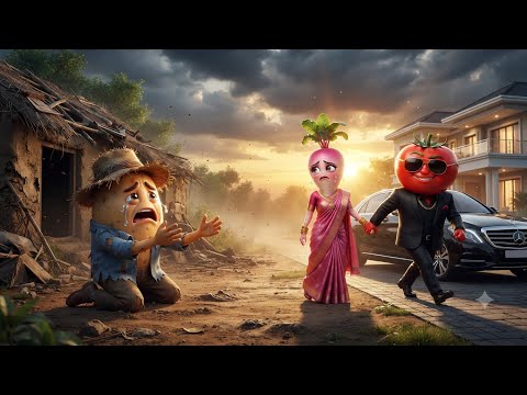 😭 गरीब आलू को छोड़कर अमीर टमाटर के साथ भाग गई मूली 😱 फिर जो हुआ, किसी ने नहीं सोचा! #viral #video 