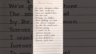 Forever  Young song s handwriting nostalgia foreveryoung