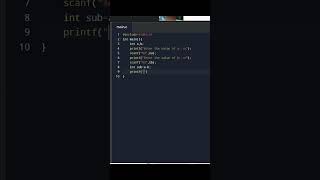Full Subtraction program in C language || #shorts || #hopeless Update