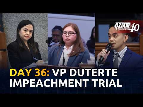 FULL: Day 36 ng impeachment trial ni VP Sara Duterte | DZMM Teleradyo (08 October 2026)