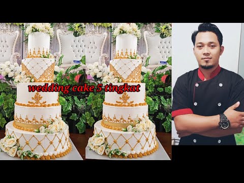 Kue pernikahan 5 tingkat/wedding cake 5 level #weddingcake #5tingkat #kuepernikahan #kuepengantin