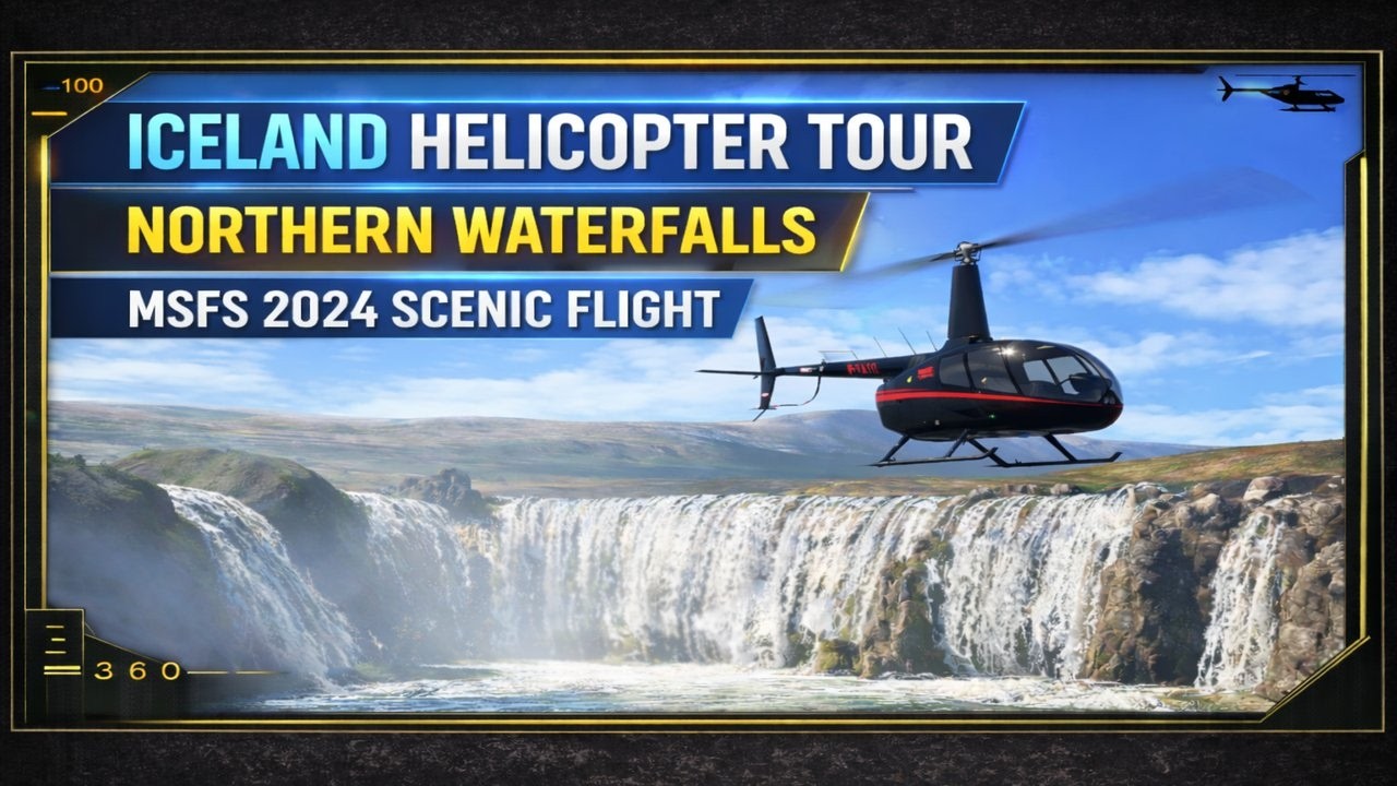 Iceland Helicopter Tour – Northern Waterfalls | MSFS 2024 Scenic Flight