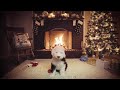 Yule Log Crackling Fire - Sheepdog Puppy [4K UHD]