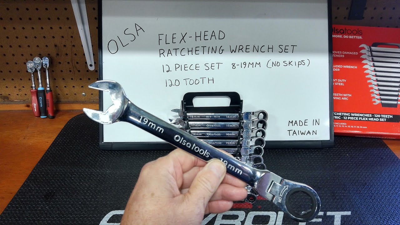 Olsa Tools Stubby Ratchet Wrench Set - Metric 12pc - 6-Point Box End - 120-Tooth Ratcheting Wrenches - Works on Stripped & Rounded Bolts - Professional-Grade Spanner Set - Part