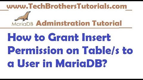 How to Grant Insert Permission on Tables to a User in MariaDB  - MariaDB Tutorial
