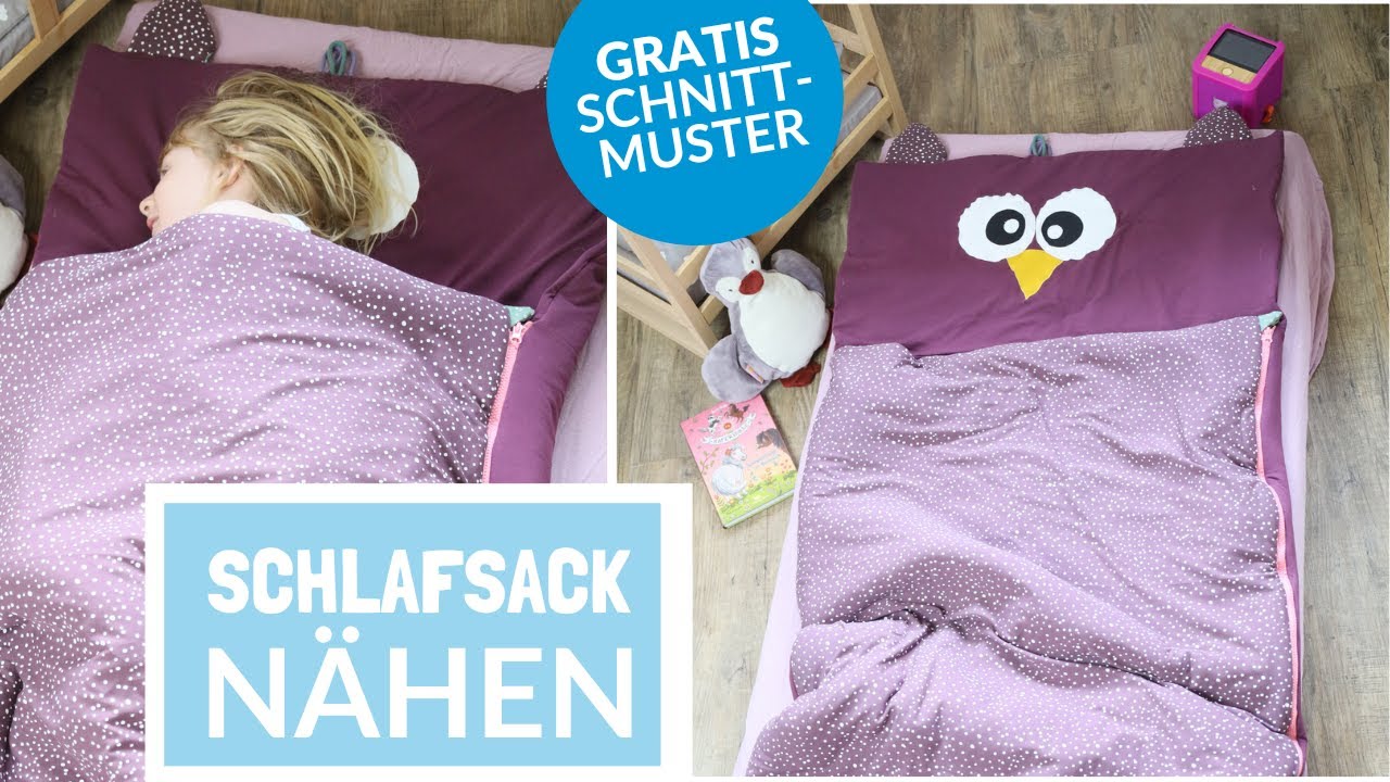 Kinder Schlafsack nähen | Nähanleitung mit gratis Schnittmuster - YouTube