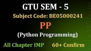 GTU Python Programming Exam Preparation 2026 🔥 | Important Topics | 55-60+ Marks Strategy