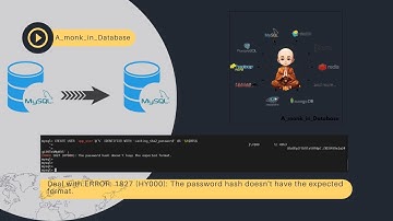 Deal with: ERROR: 1827 (HY000): The password hash doesn