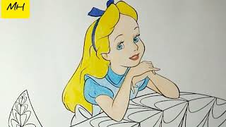 Coloring Alice in Wonderland | @kimmiTheclown | @MagicFingersArt | @sprinkleddonuts