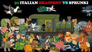 50 Italian Brainrot Animals vs Sprunki: Chase Fight Edition || Funny Animation