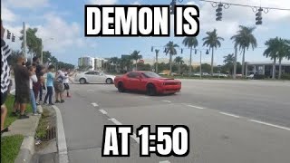 Dodge Demon LOUD Take-off! How To Leave A Car Show!