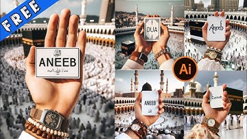 Viral Trending Add your name on Card in the front of Makkah|bing image creator tutorial