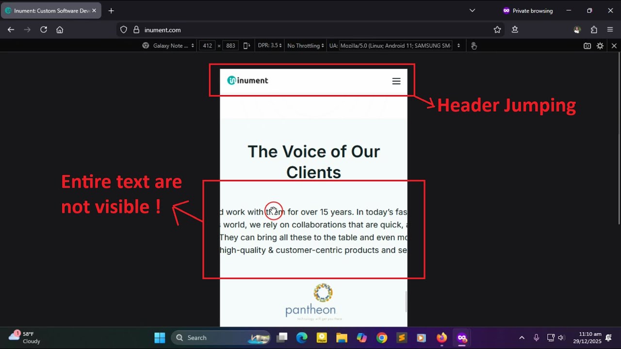 Important CSS fix on live website to make it more professional.