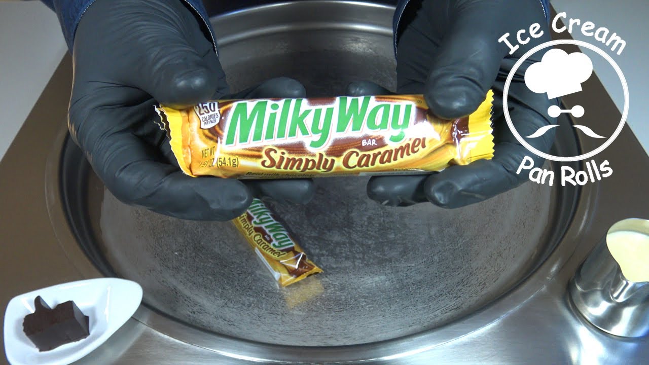 MilkyWay Simply Caramel Ice Cream Rolls asmr food sound 4k UHD Video