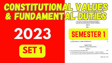 Constitutional Values and Fundamental Duties Question Paper 2023 | Semester 1 | Calcutta University
