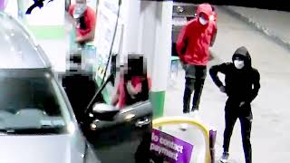 Carjacking at a gas station