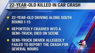 Fatal crash in Box Elder County claims life of 22-year-old driver