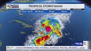 VIDEO: Tropical Storm Isaias Emerging North of Hispaniola, Expected to Become a Hurricane